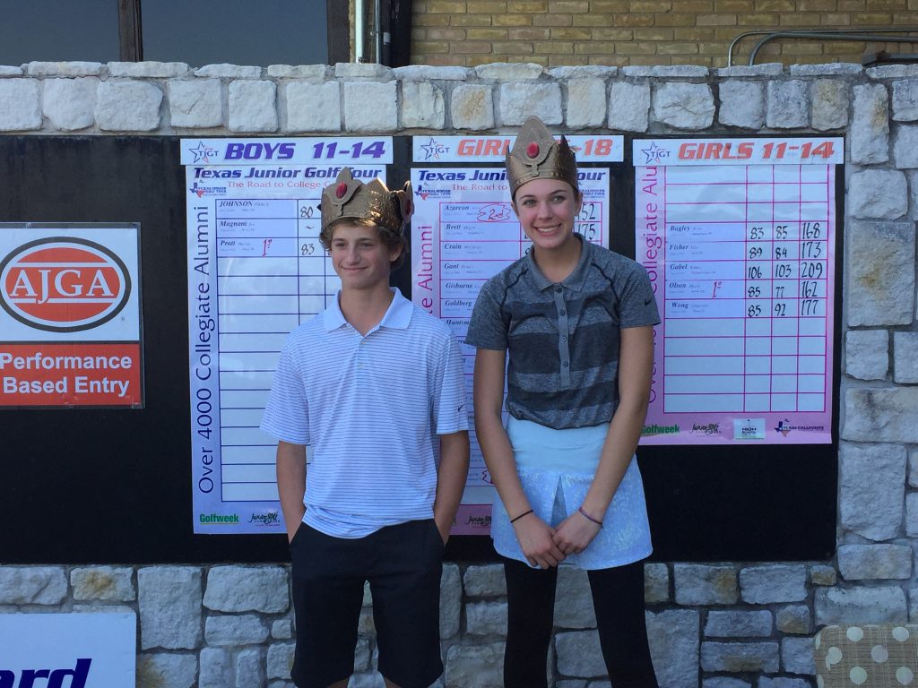 Boys & Girls 11-14 Division Winners. Boys - Hunter Pratt; Girls - Maddi Olson 