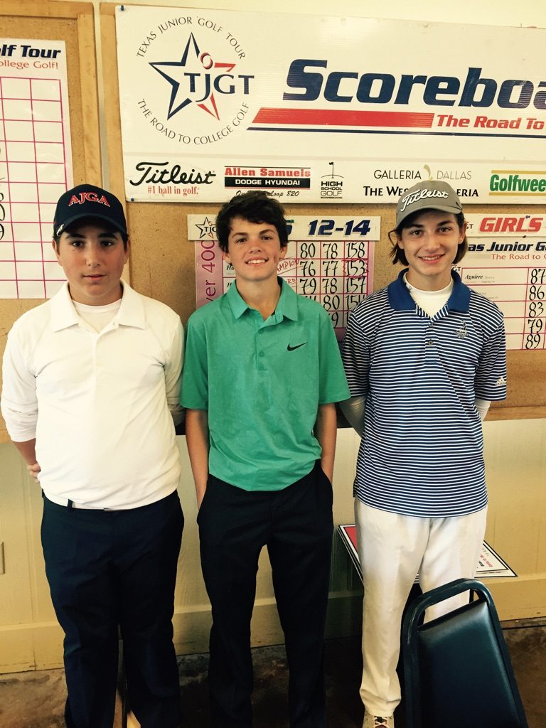 Boys 11-14 Division Medalists: Champion - Dallas Hankamer ; 2nd Place - Andrew Spaulding ; 3rd Place - J. Holland Humphries 