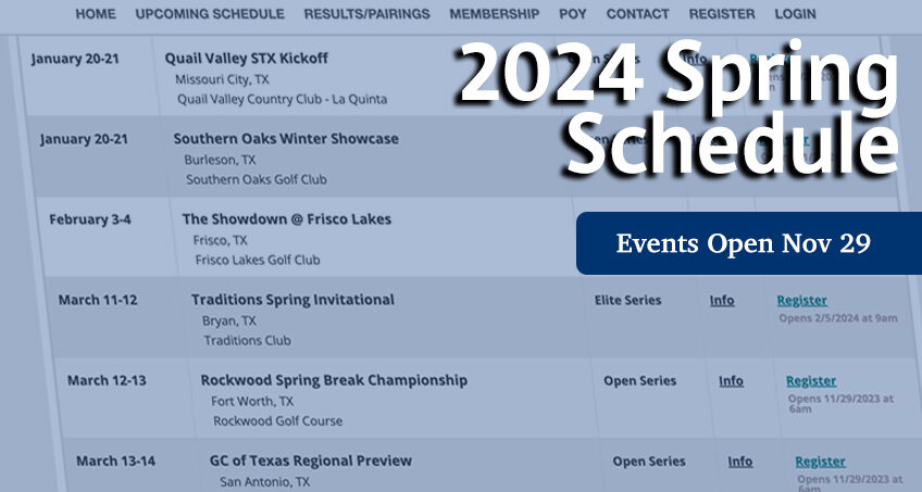 2024 TJGT Spring Schedule