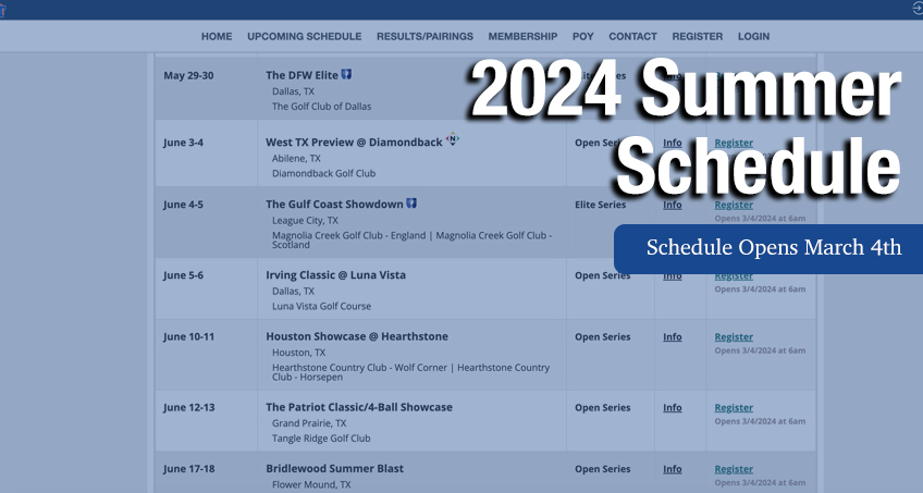 2024 Summer Schedule Released